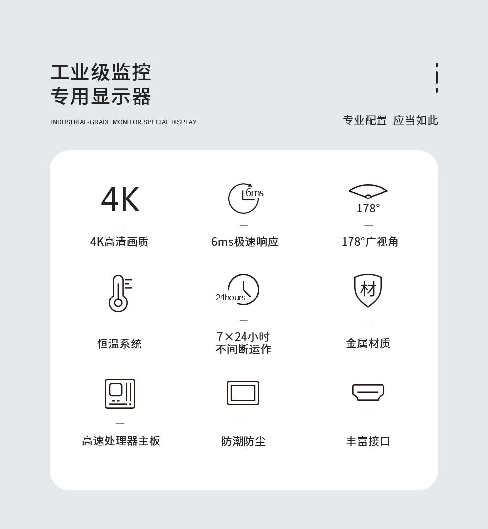 工業監視器產品特點 工業監視器產品特點